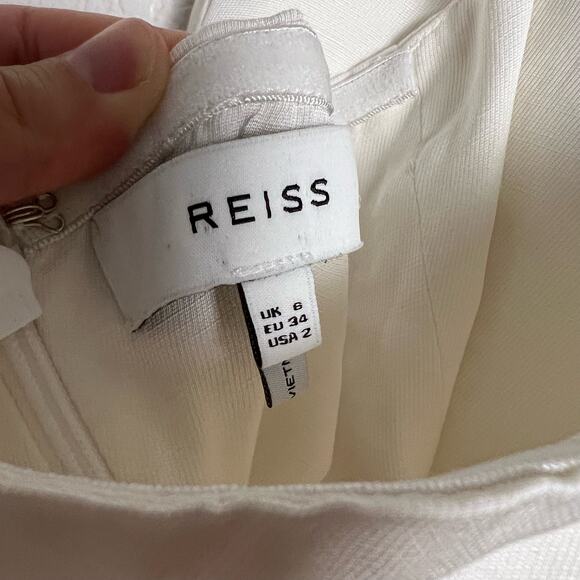 Reiss Giovanna White Sleeveless Halter Double Breasted Wide Leg Jumpsuit Size 2 - Picture 10 of 10